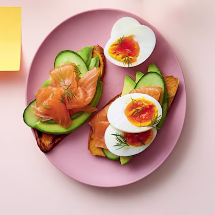 Sweet Potato ‘Toast’ with Avocado, Smoked Salmon and Egg
