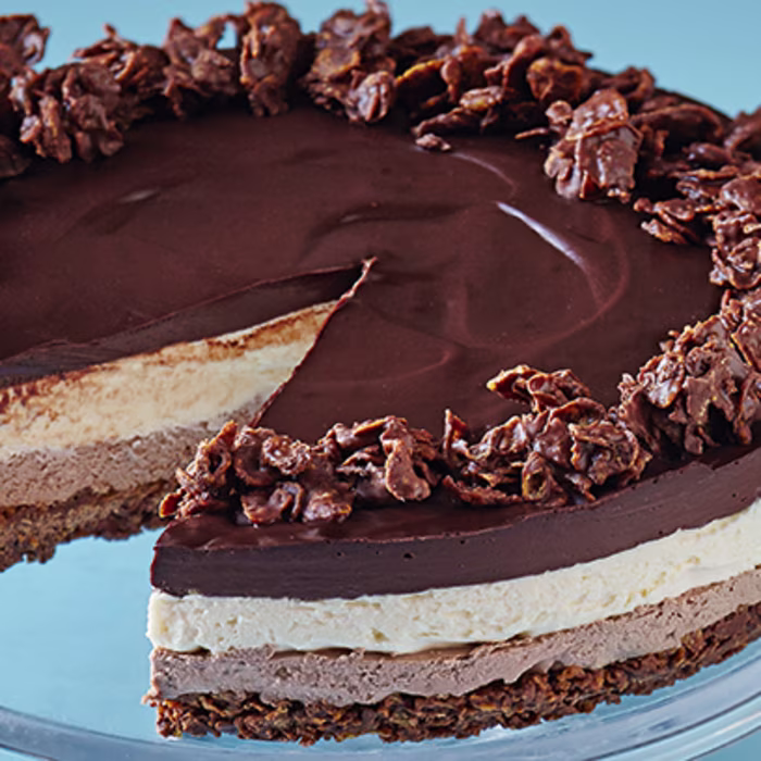 Triple Chocolate Cheesecake with Cornflake Brittle