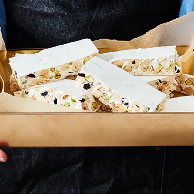 Hazelnut, Cherry and Candied Peel Nougat