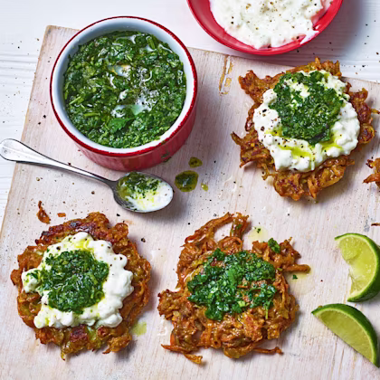 Vegetable Fritters with Green Chutney