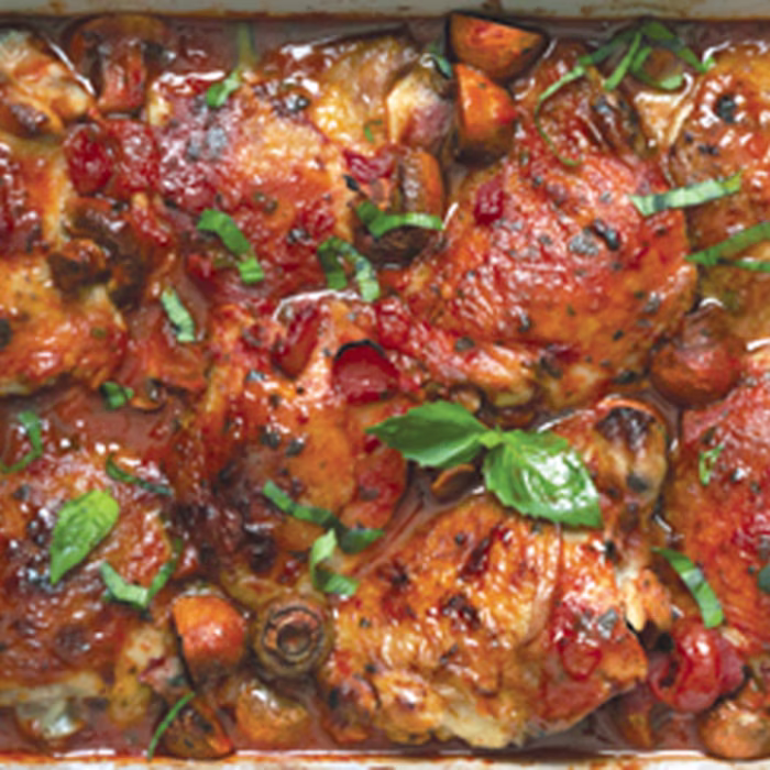 Seeds Of Change® tomato baked chicken with basil, mushrooms and baby potatoes