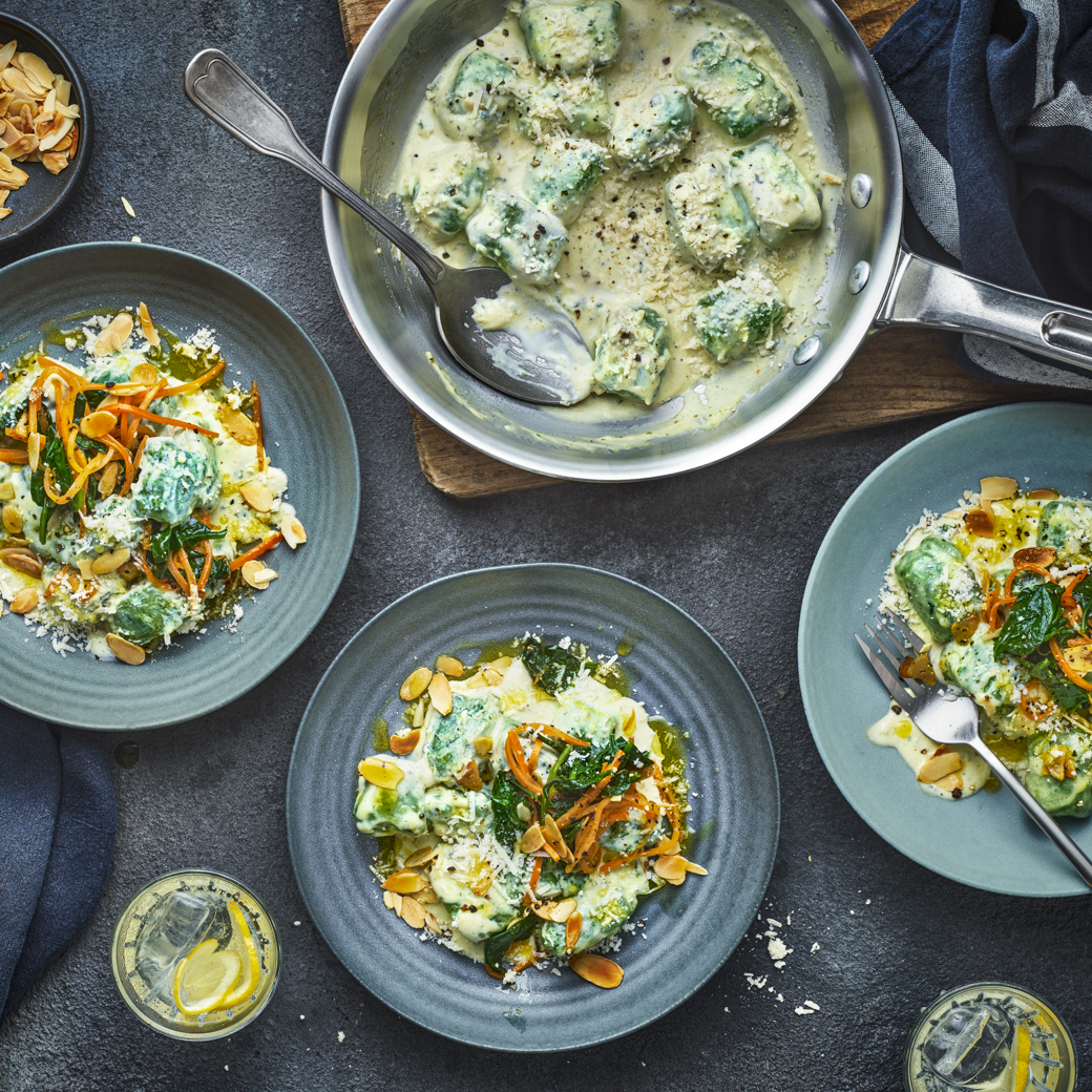 Potato and Spinach Gnocchi with Gorgonzola Sauce
