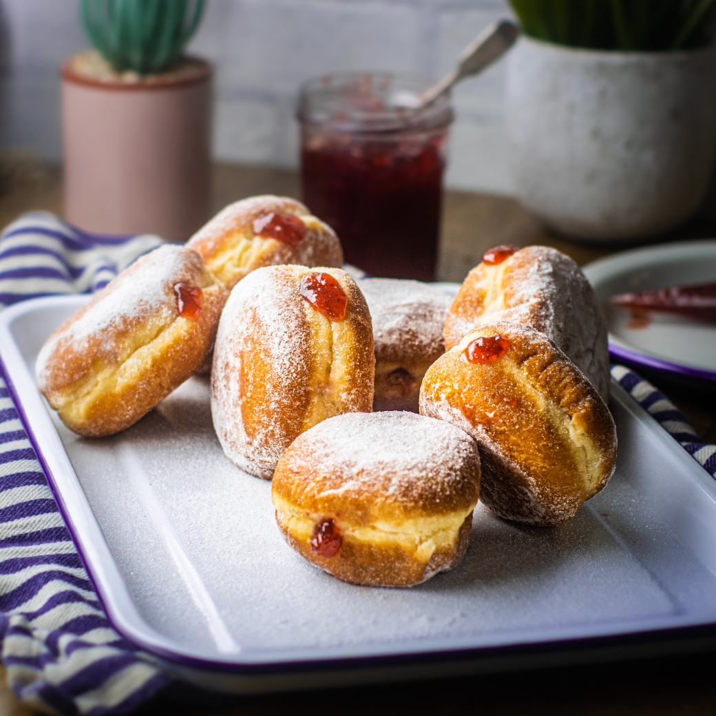 Vegan Donuts With Raspberry Amaretto Filling