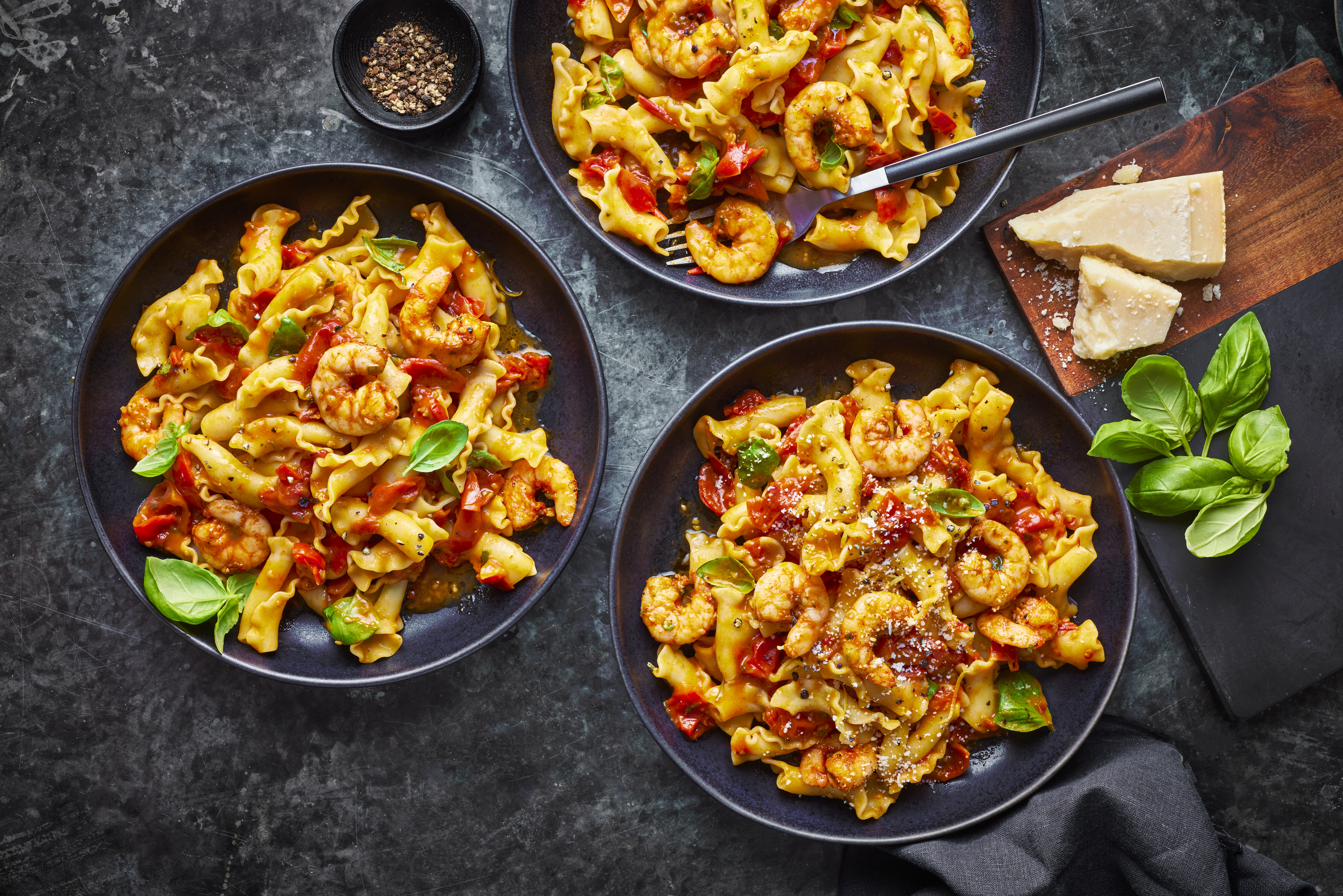 Strozzapreti Pasta and Prawns with a Luscious Tomato and Butter Sauce