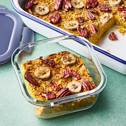 Breakfast Baked Oats with Carrots, Parsnips and Pecans