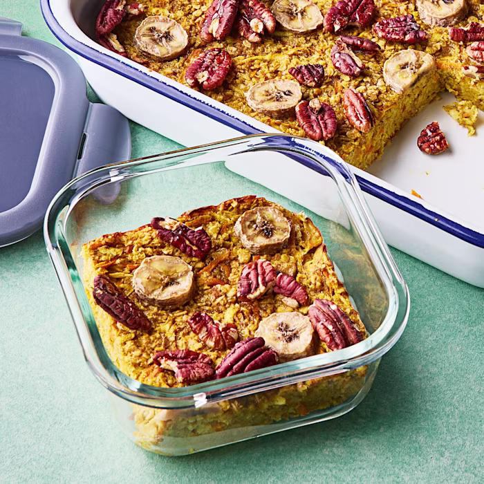 Breakfast Baked Oats with Carrots, Parsnips and Pecans