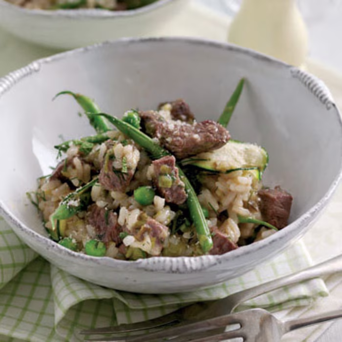 Welsh Lamb Risotto with Summer Vegetables and Herbs
