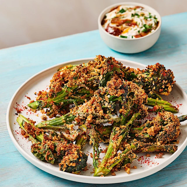 Spiced Broccoli Spears with Tamarind Yoghurt
