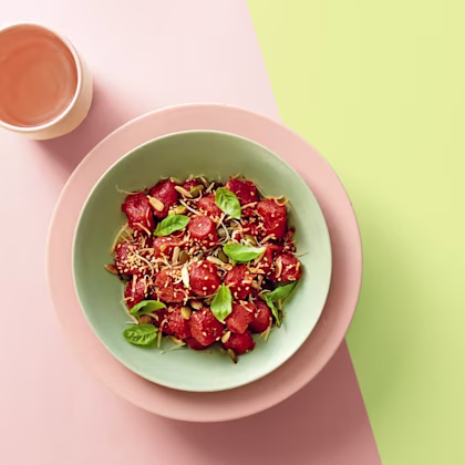 Gnocchi with harissa pesto