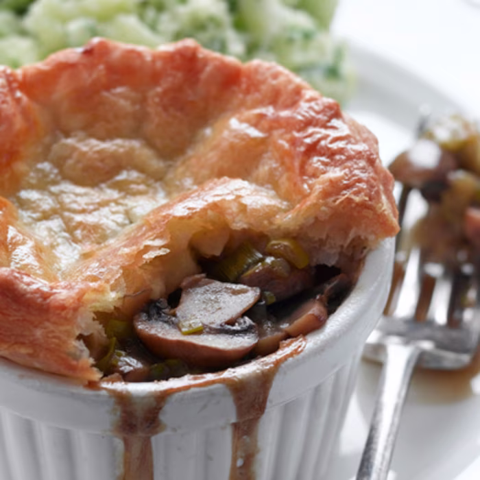 Ale and Mushroom Puff Pastry Pie with Champ