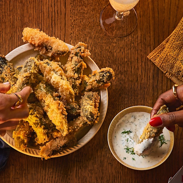 Frickles with Ranch Dip