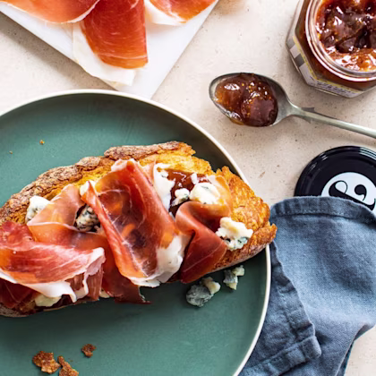 Pane Pugliese with Gorgonzola, Fig Conserve & Prosciuttto