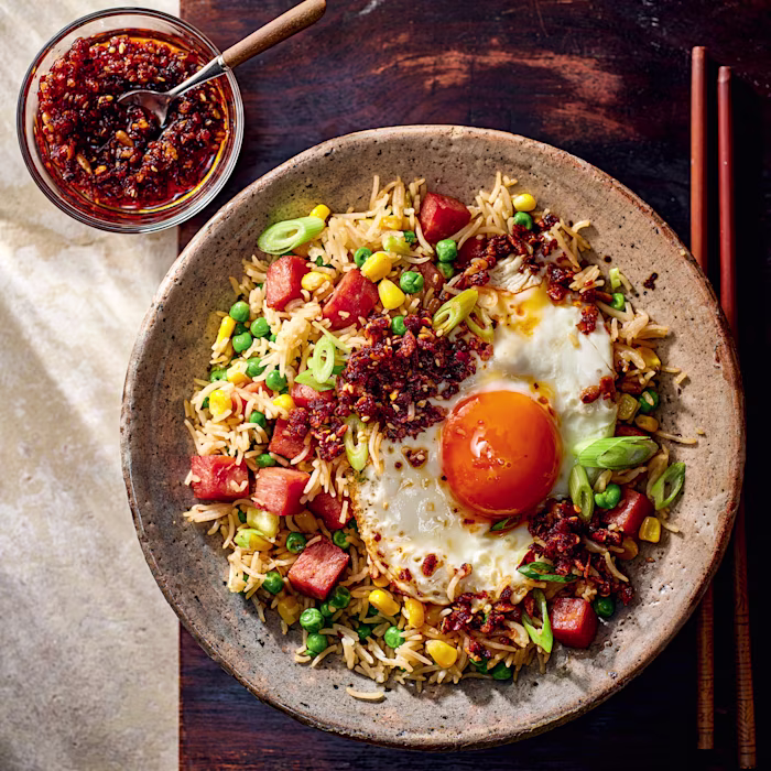 Spam Fried Rice with Crispy Chilli Oil