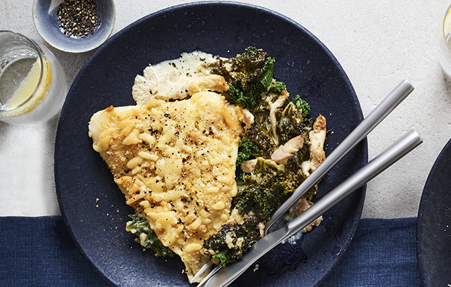 Haddock with Mushrooms, Chard and Mustard