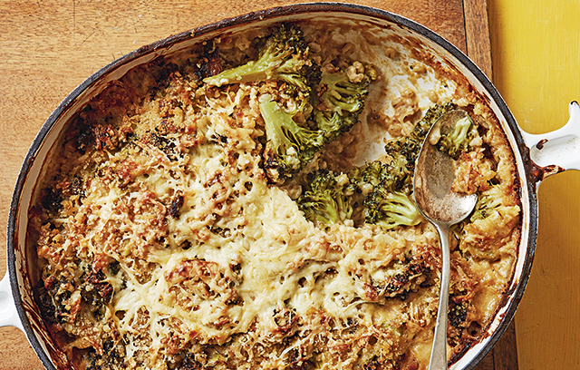 Broccoli and Pearl Barley Gratin