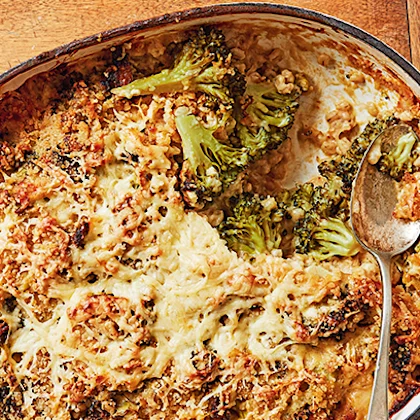 Broccoli and Pearl Barley Gratin