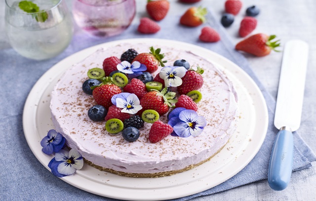 Mixed Berry Cheesecake with Kiwi