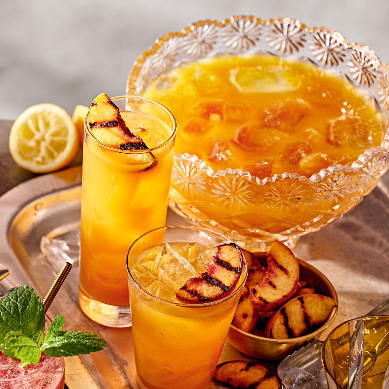 Grilled Peach, Maple and Bourbon Punch 