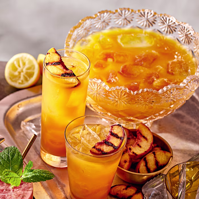 Grilled Peach, Maple and Bourbon Punch