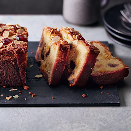 Cherry, Almond and Marzipan Bakewell Loaf