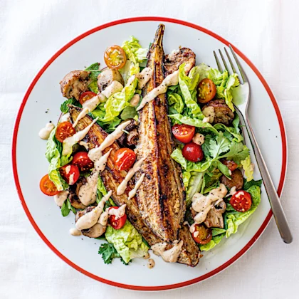 Miso, aubergine and mushroom salad