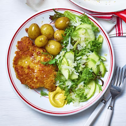 Pork Escalopes with Green Apple and Fennel Slaw