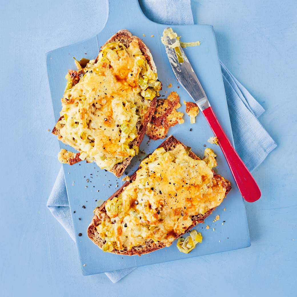 Leek and cheddar rarebit