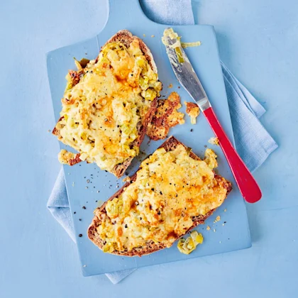 Leek and cheddar rarebit