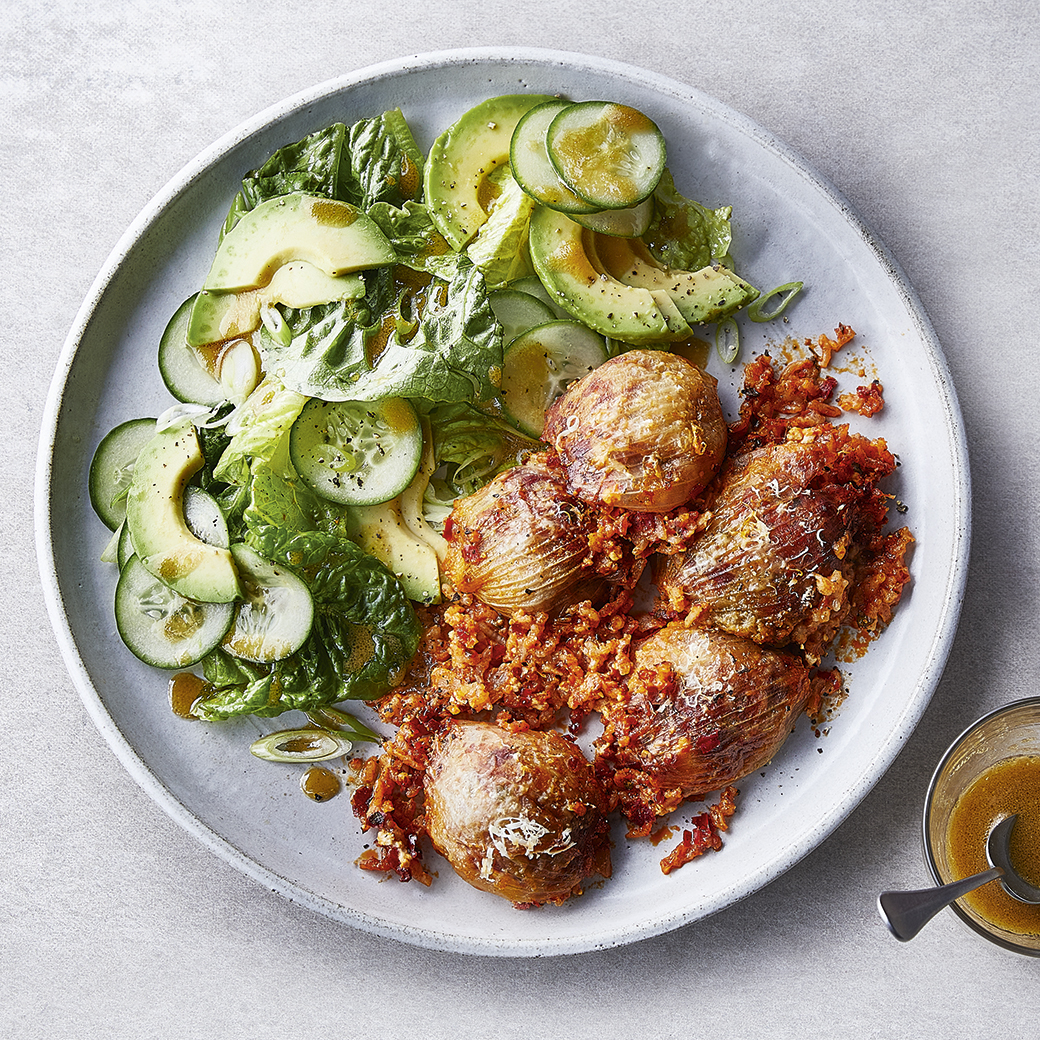 ’Nduja stuffed onions