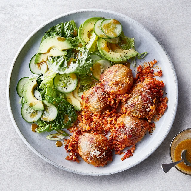 ’Nduja stuffed onions