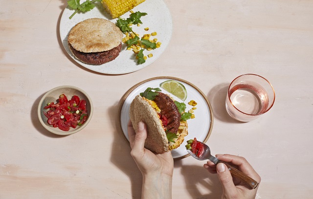 Moving Mountains Pitta Burger with Fresh Salsa