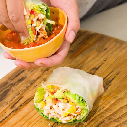 Spicy Chicken Rice Paper Burrito