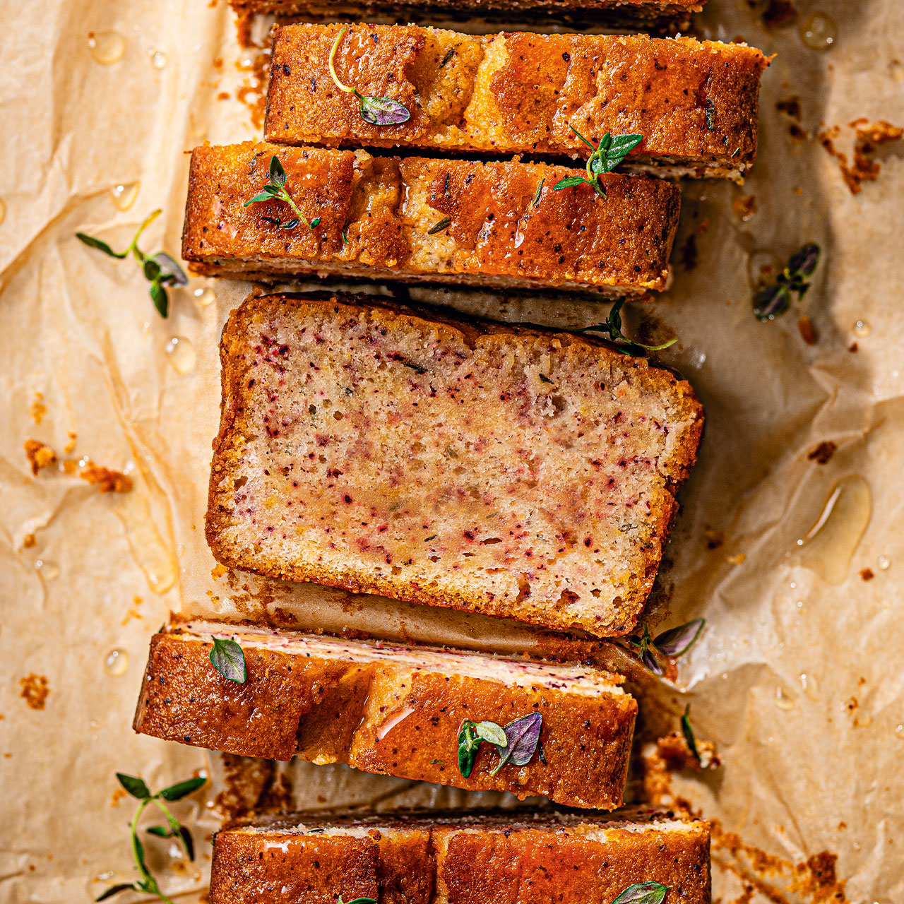 Lemon Drizzle Loaf with Sumac and Thyme  