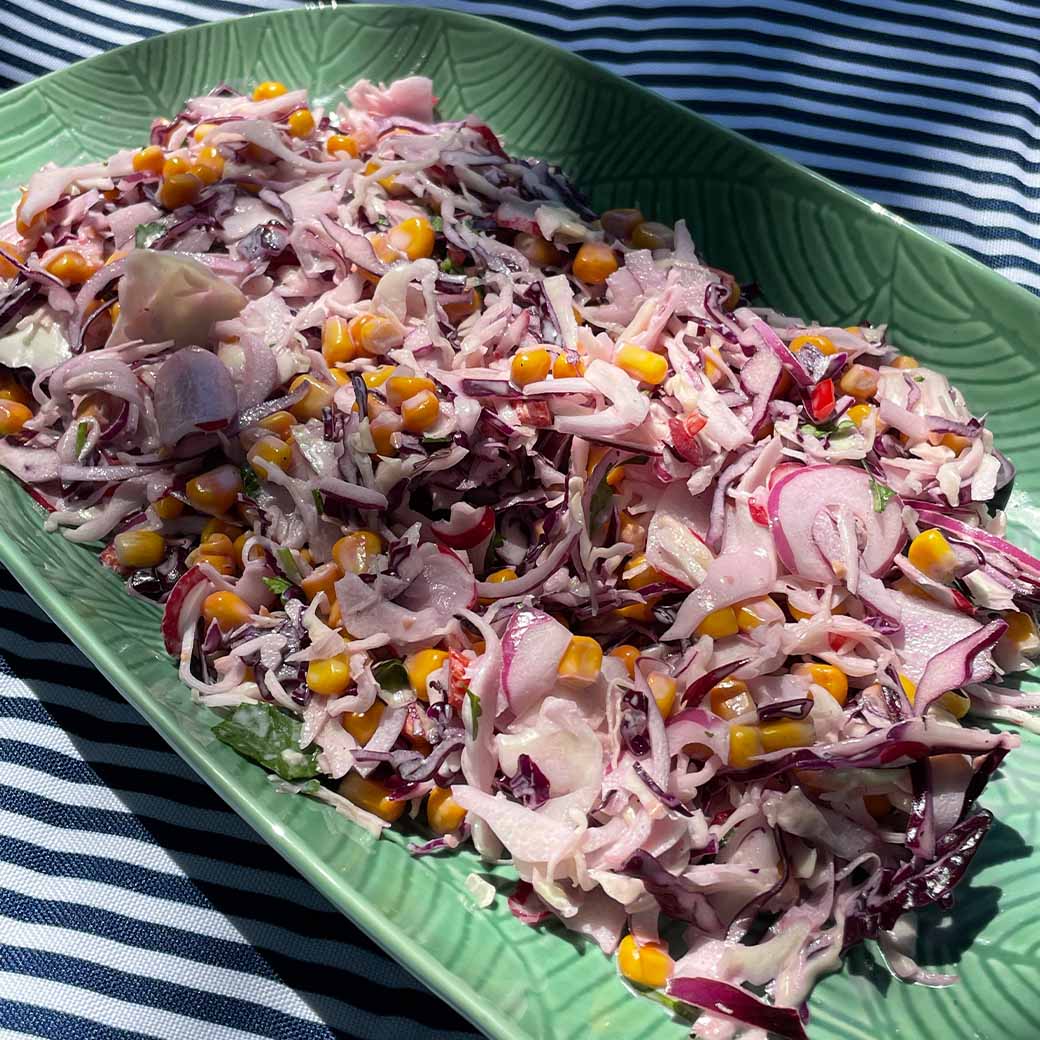 Spicy sweetcorn slaw