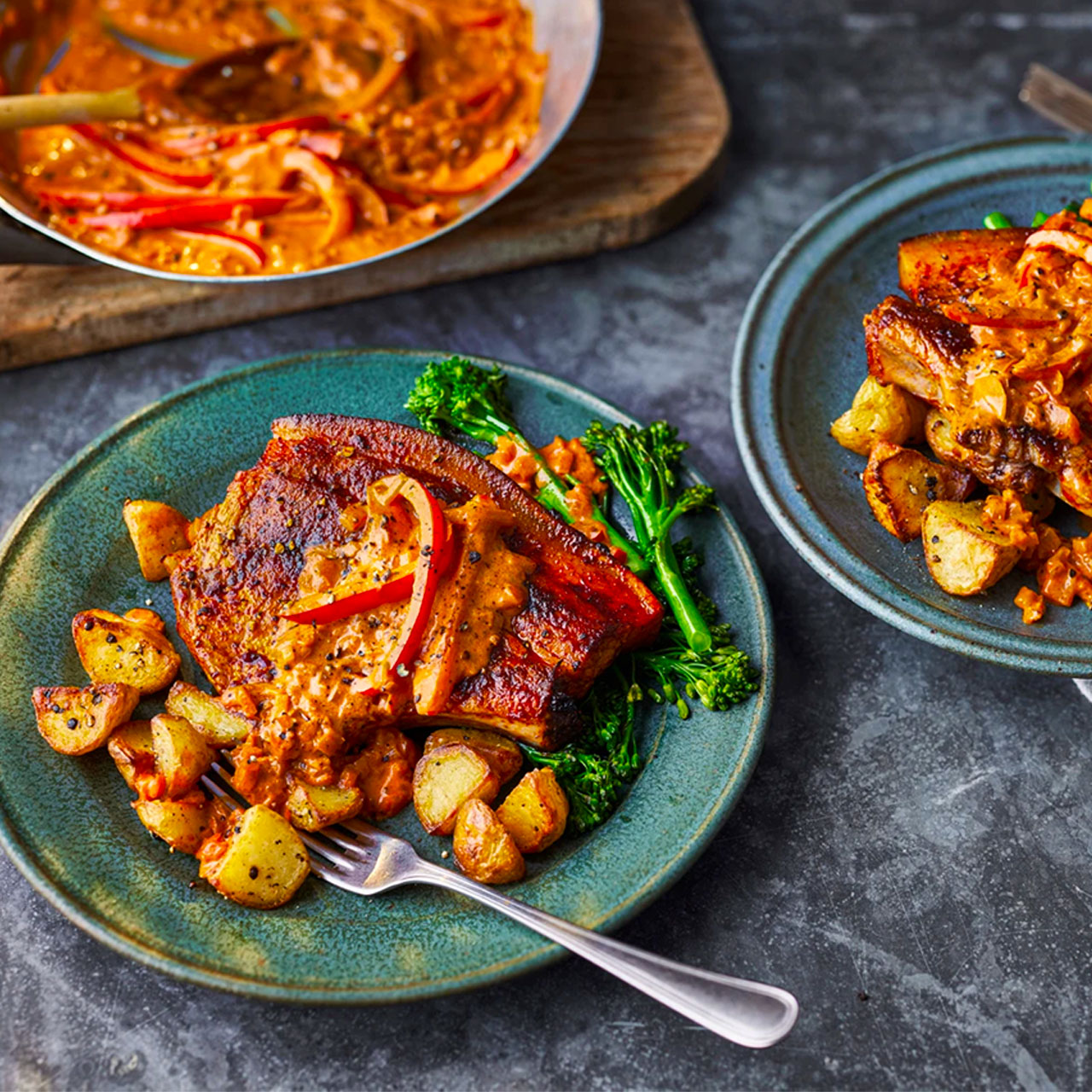 Tom Kerridge’s Paprika Pork Chops with New Potatoes
