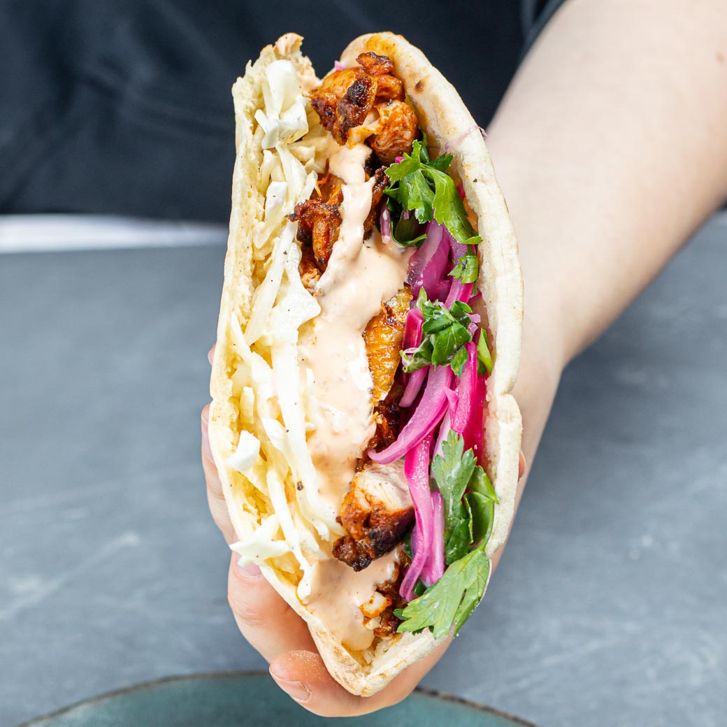 Barbecue Chicken Pittas