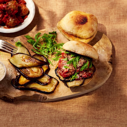 Italian meatball ciabatta sandwich