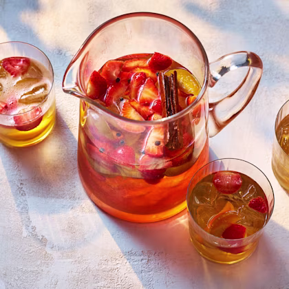 Sparkling Strawberry and Peach Sangria