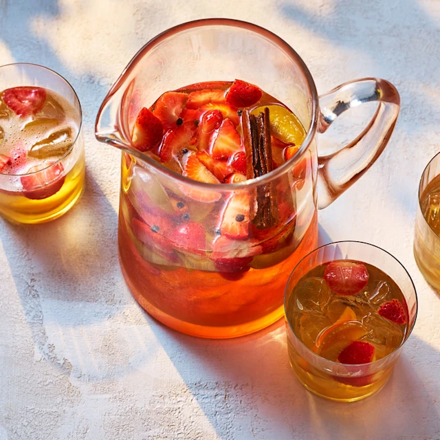 Sparkling Strawberry and Peach Sangria