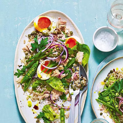 Egg Topped Wild Rice & Tuna Salad