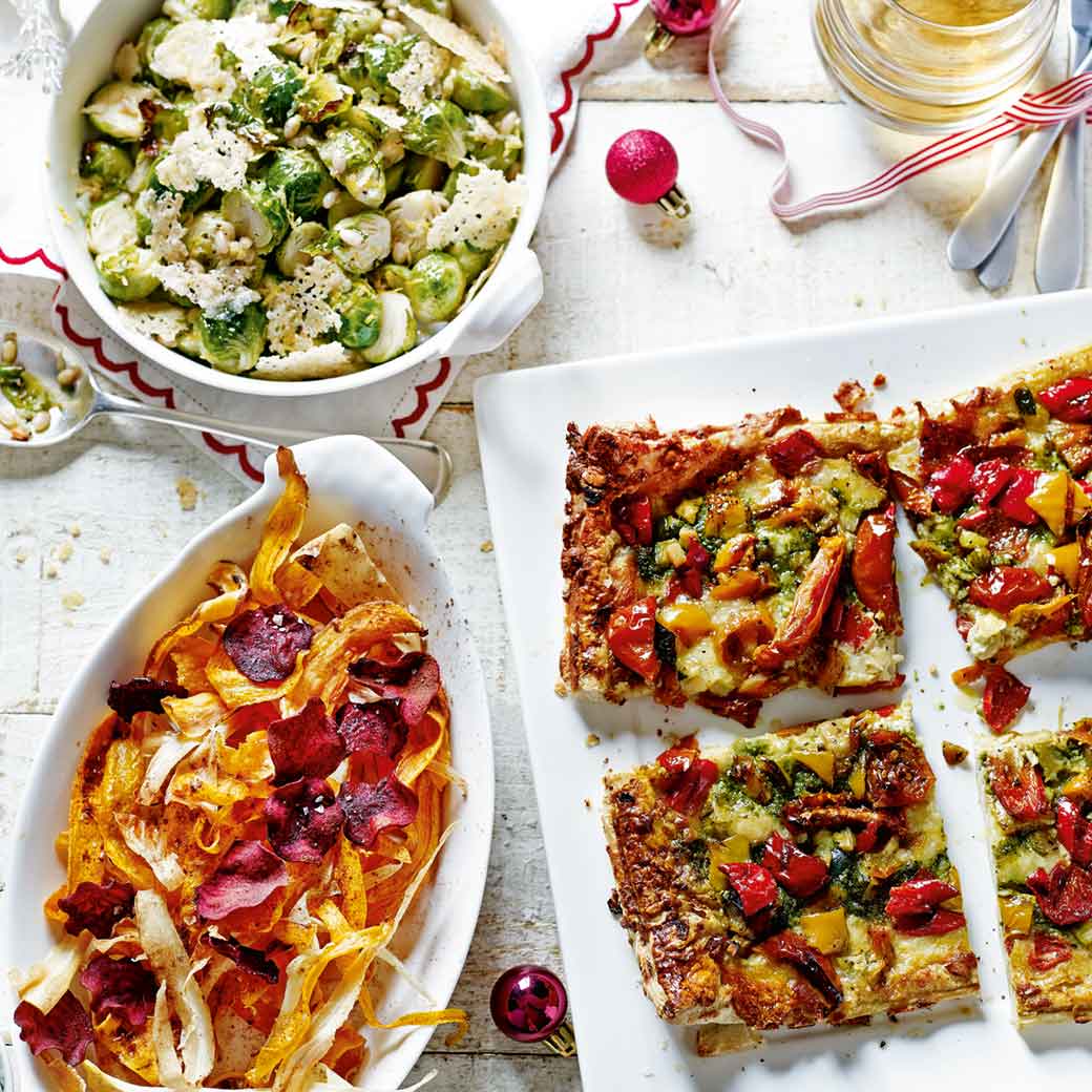 Crispy Root Vegetables with Pumpkin Seeds & Parsley Dip