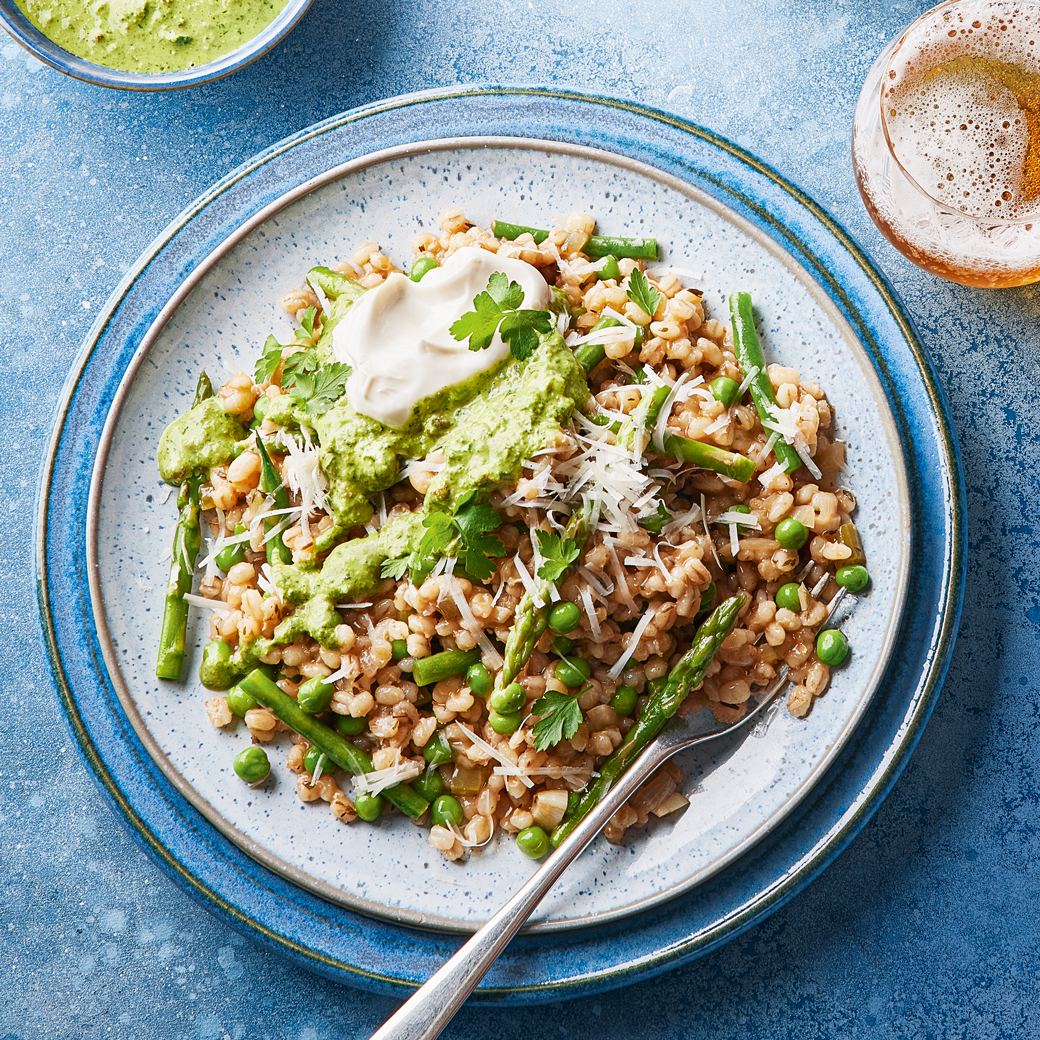 Barley Risotto with Lemon Salsa Verde