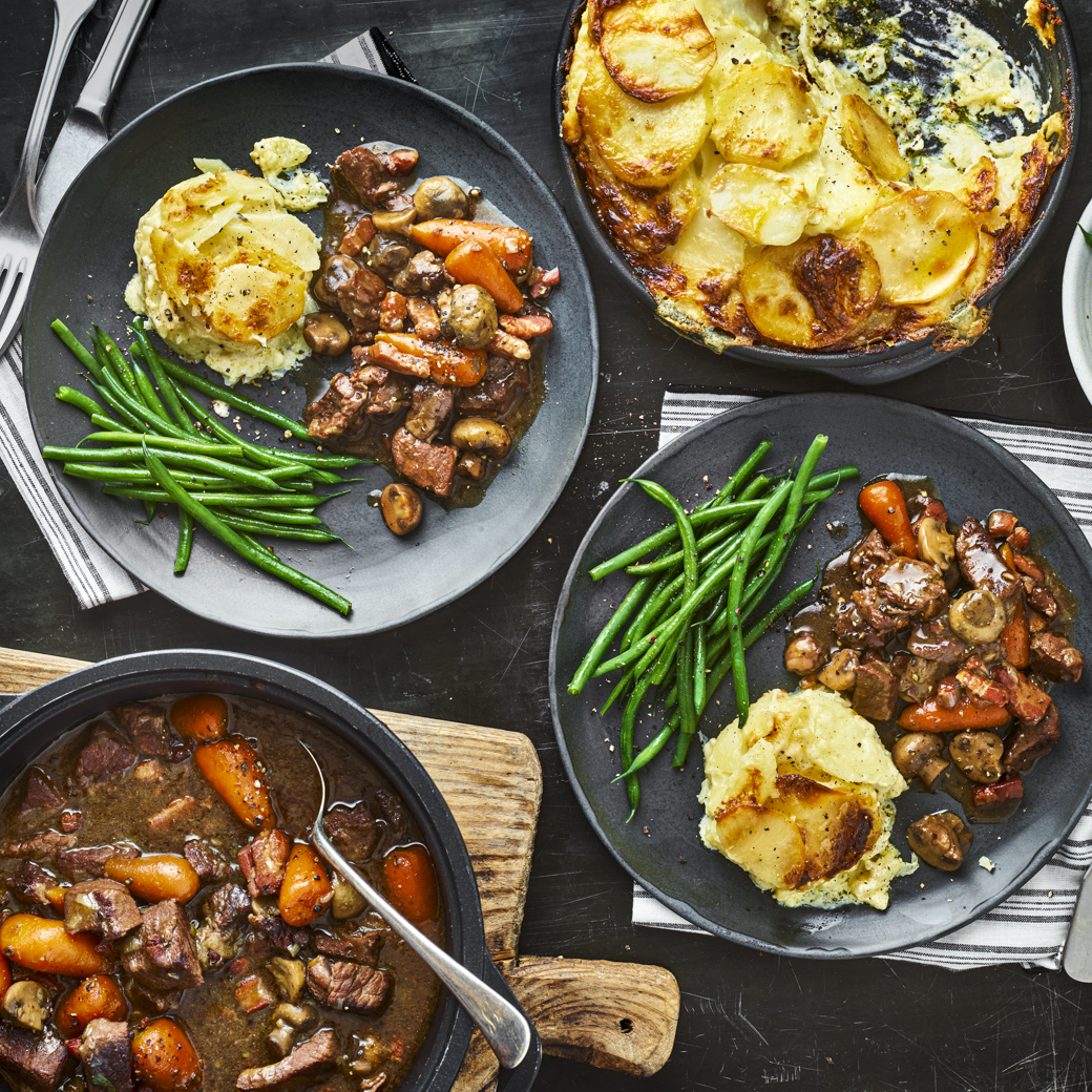Beef Bourguignon and Potato Dauphinoise