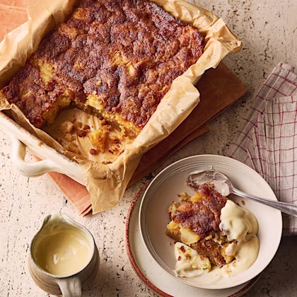 Dorset Apple Cake with Cinnamon Custard