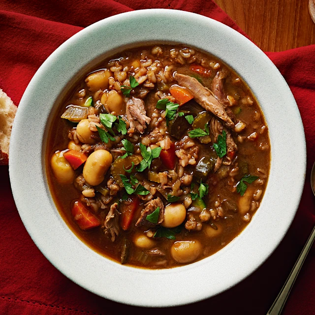 Roast Lamb, Carrot and Barley Soup