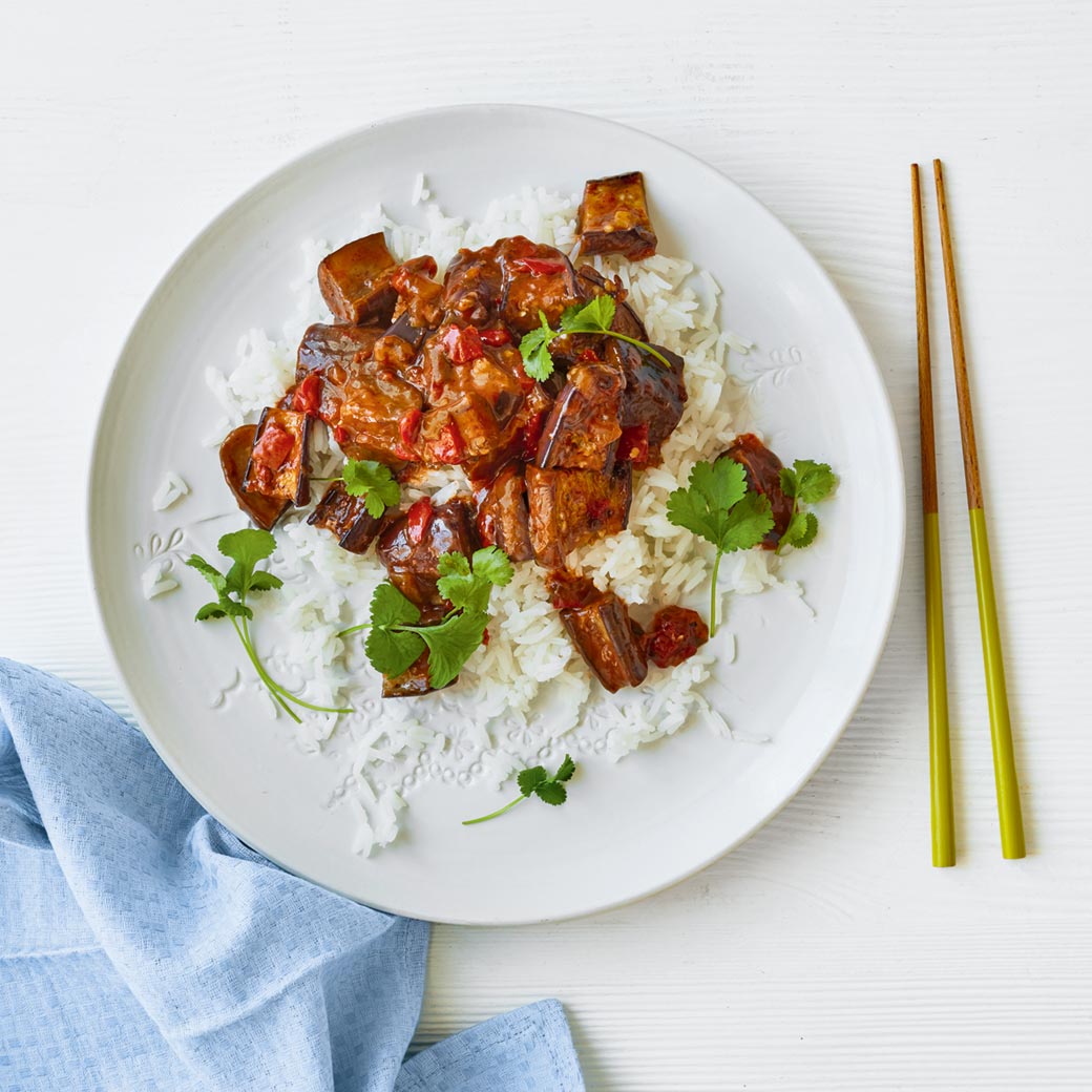 Kung Pao Aubergine And Jasmine Rice
