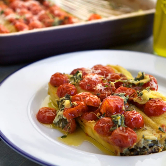 Goat's Cheese Cannelloni with Cherry Tomatoes