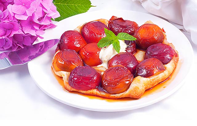Peach Tarte Tatin with an Amaretto Creme
