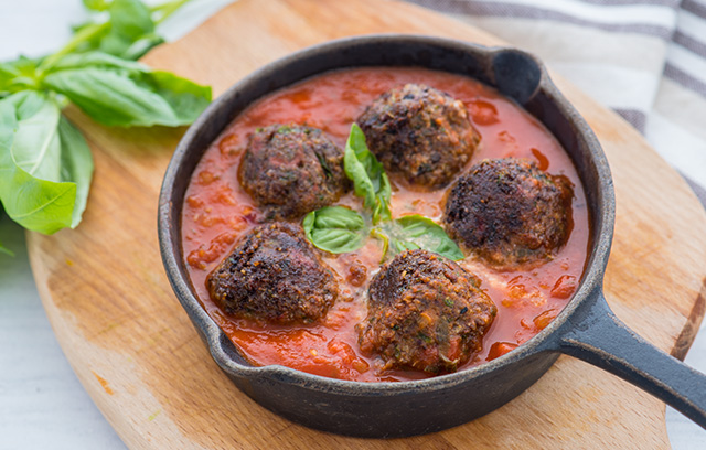 Veggie Balls in Tomato and Ayvar Sauce