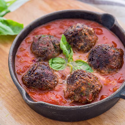 Veggie Balls in Tomato and Ayvar Sauce